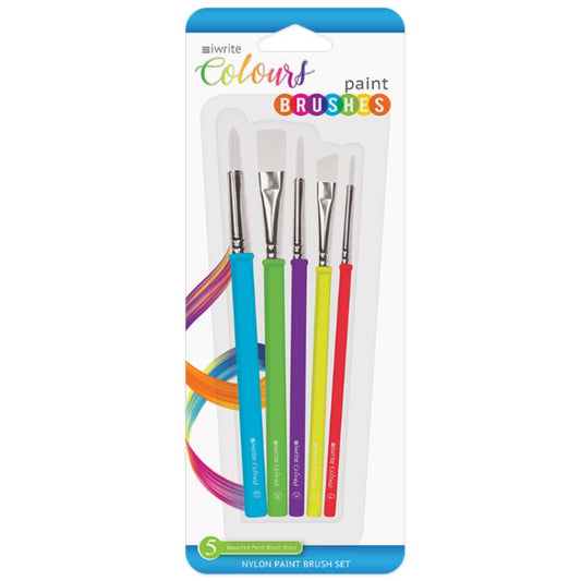 Iwrite Paint Brush 5`s Assorted Sizes
