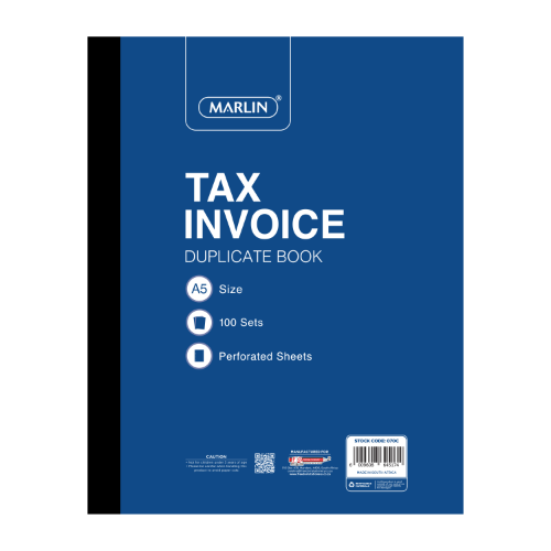 CARBON BOOK A5 INVOICE DUP MARLIN