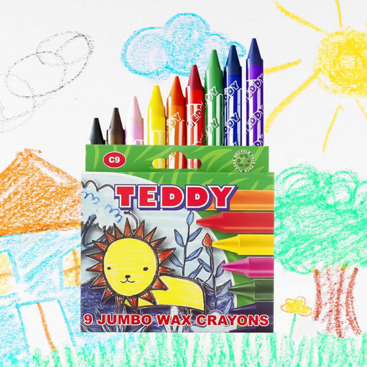 Wax Crayons Jumbo 9s Teddy