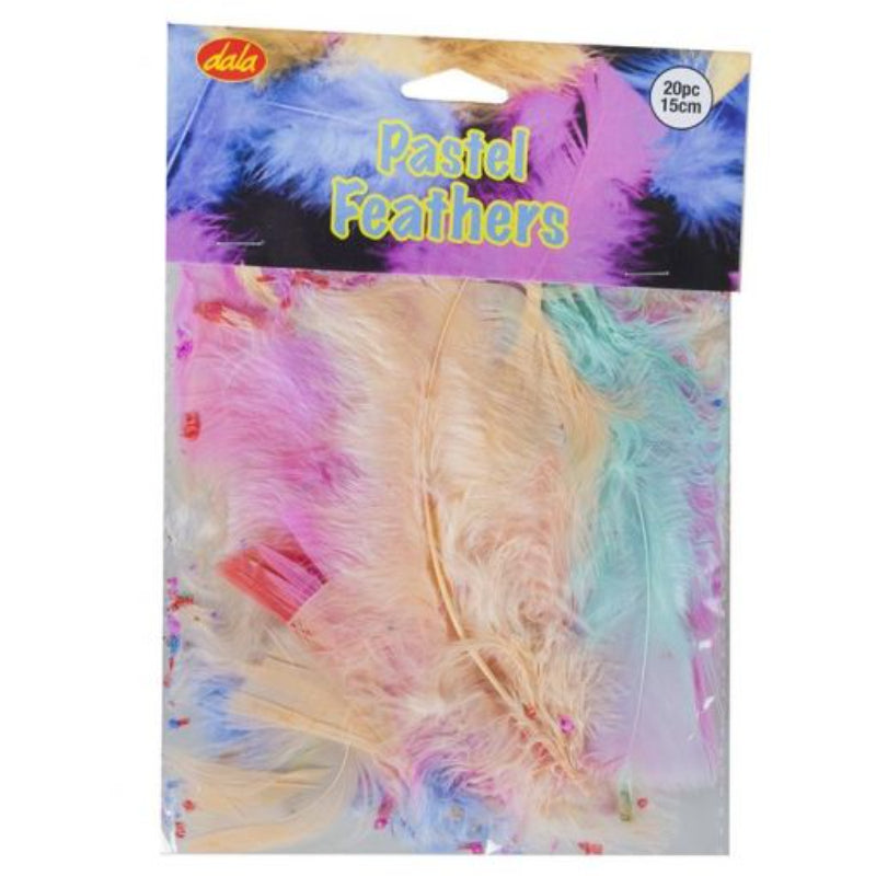Dala Pastel Feathers 20pc 15cm