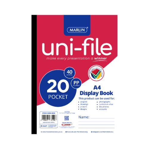 MARLIN-UNI-FILE-DISPLAY-BOOKS-20-POCKETS – Pop Up Stationery