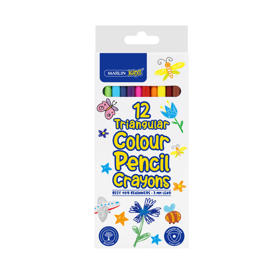 Marlin Kids Colour Pencils 12S Long Tri