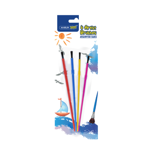 MARLIN ARTIST BRUSH SET PLASTIC HANDLE 4