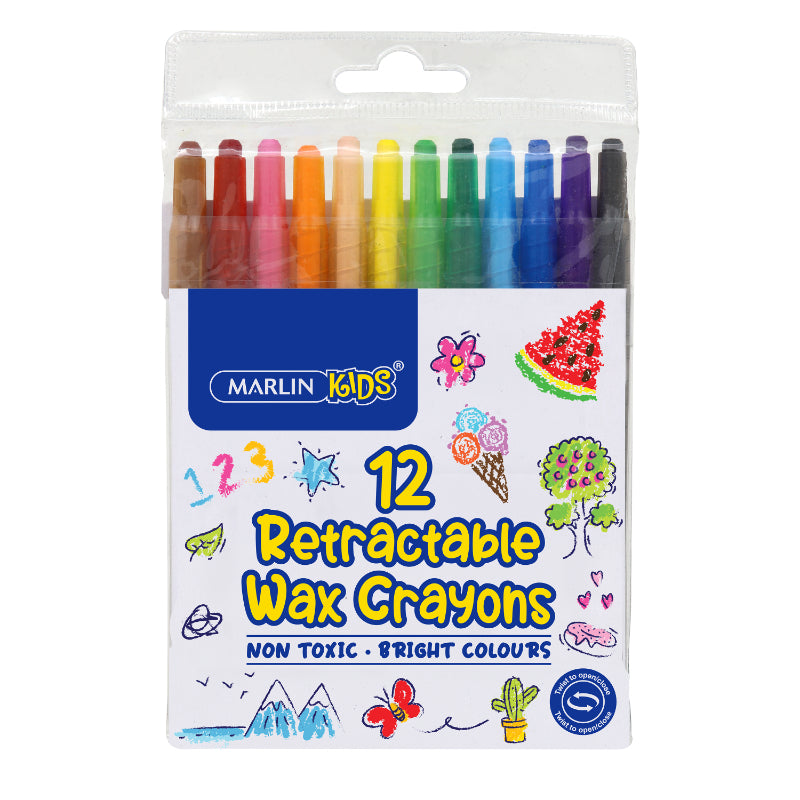 Marlin Kids Retractible Crayons 12S