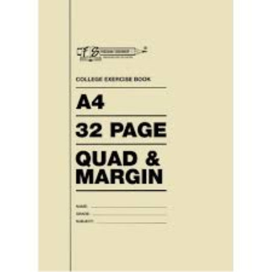 A4 32 Page Jotter Quad And Margin