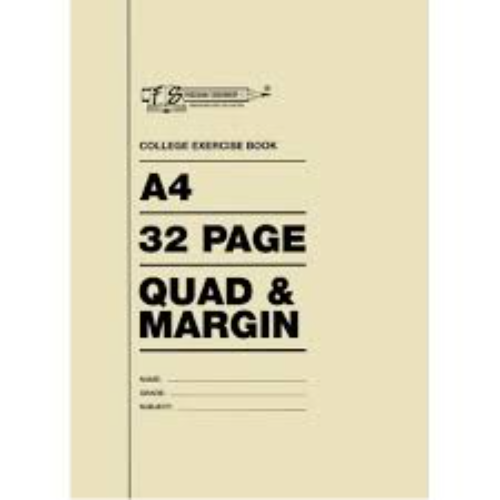 A4 32 PAGE JOTTER QUAD AND MARGIN