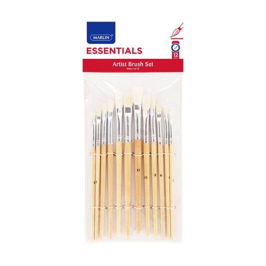 Marlins Artist Brushset 12`S - Sizes 1 T