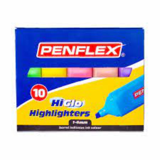 Penflex Highlighters Assorted 10s