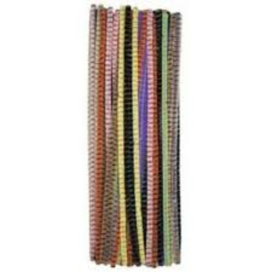 Striped Chenille Stems 10S