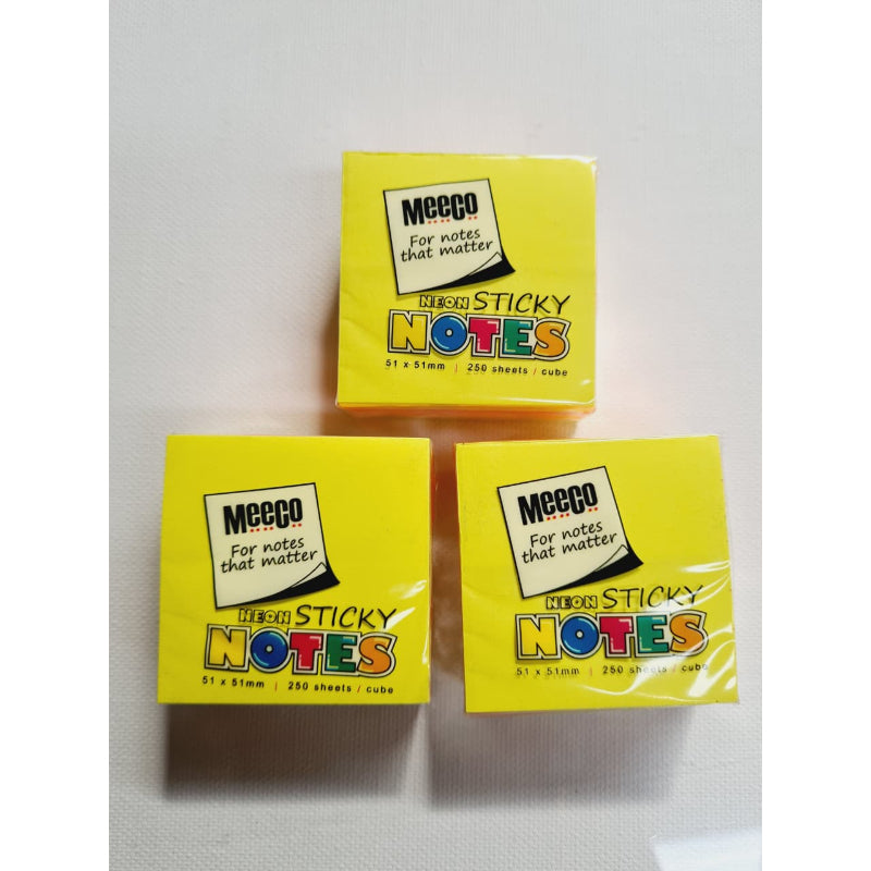Meeco Sticky Notes Neon 5 Color 51x51