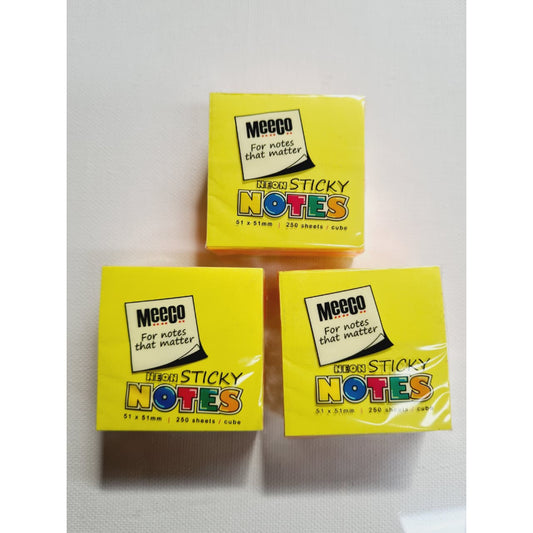 Meeco Sticky Notes Neon 5 Color 51x51