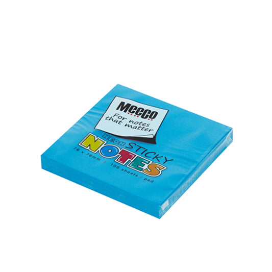 Meeco Sticky Notes Neon Blue 76x76 100s