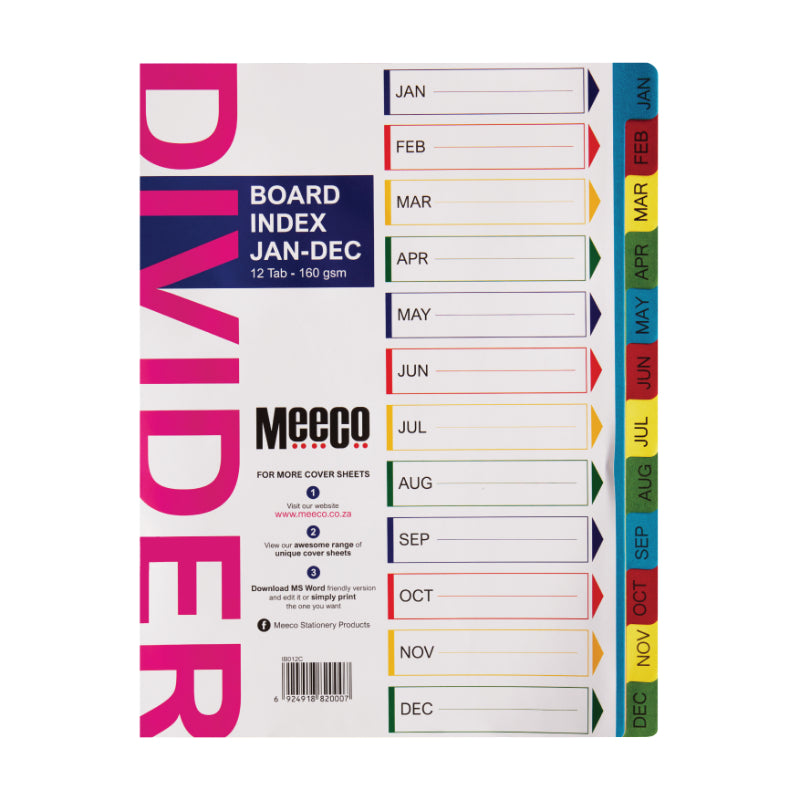 Meeco Jan-Dec Board Dividers