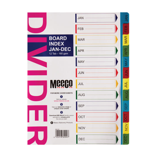Meeco Jan-Dec Board Dividers