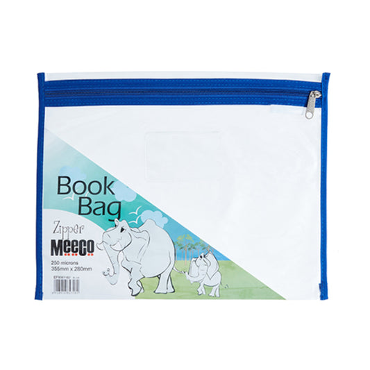 Meeco A4 Clear Book Bag Blue