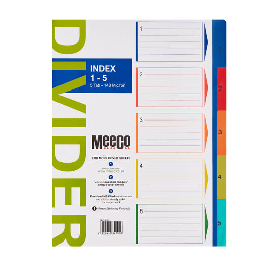 Meeco 1-5 Divider Pvc