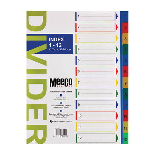 Meeco 1-12 Printed Pvc Dividers