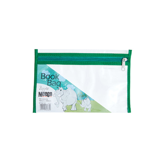 Meeco A5 Clear Book Bag Green