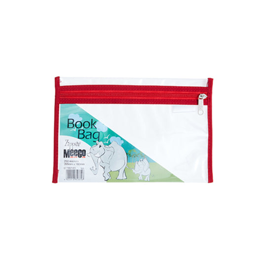 Meeco A5 Clear Book Bag Red