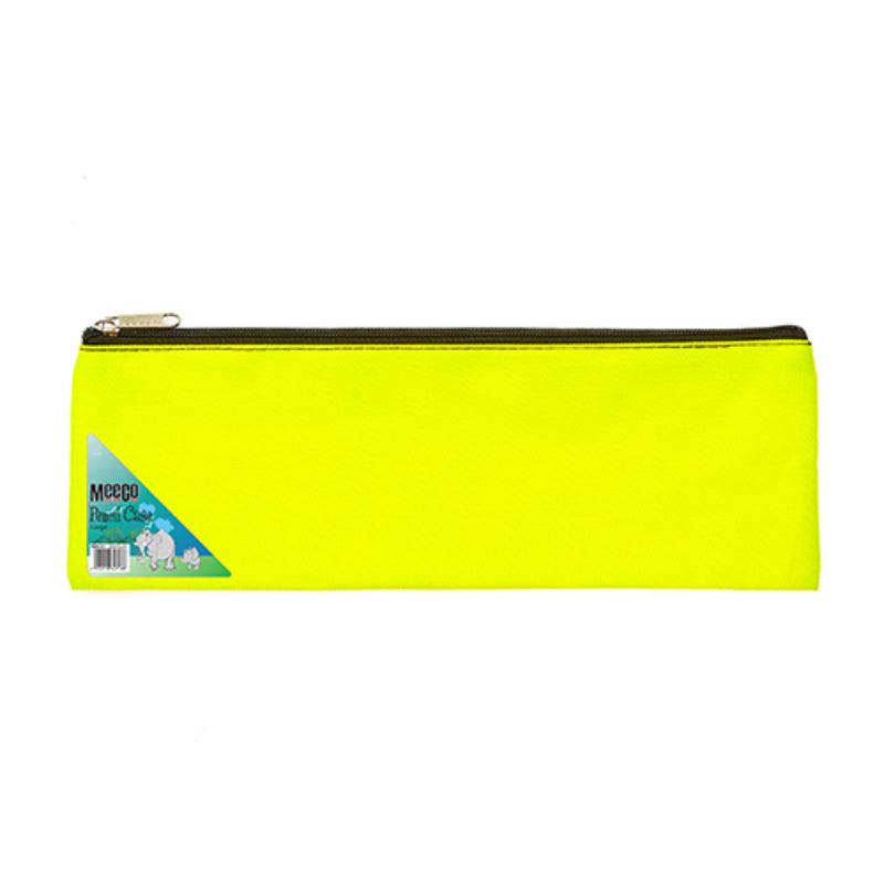 Meeco Pencil Case Nylon Neon Yellow 32cm