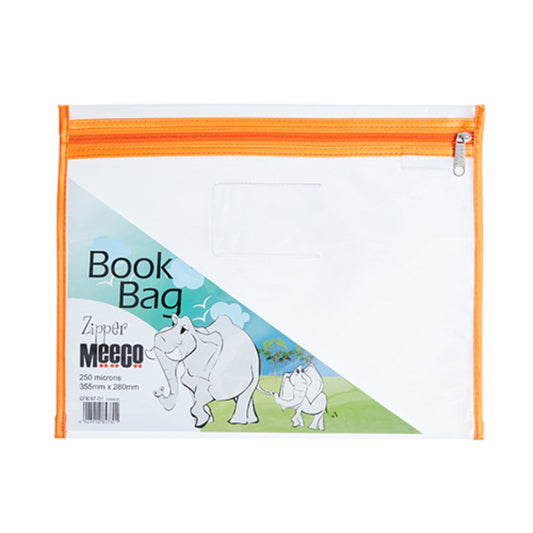 Meeco A4 Clear Book Bag Orange
