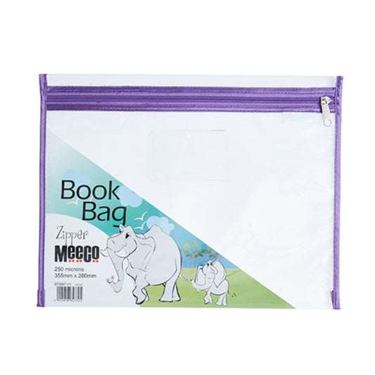 Meeco A4 Clear Book Bag Violet