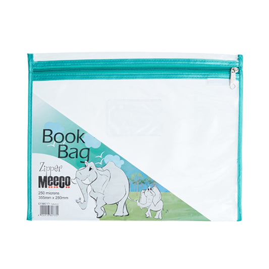 Meeco A4 Clear Book Bag Turquoise
