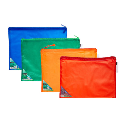 Meeco Zip Book Bag Nylon Blue