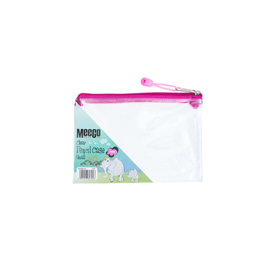 Meeco Clear Pencil Case Pink Small