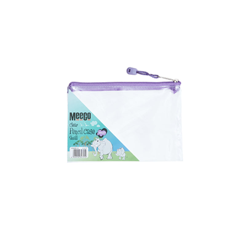 Meeco Clear Pencil Case Violet Small