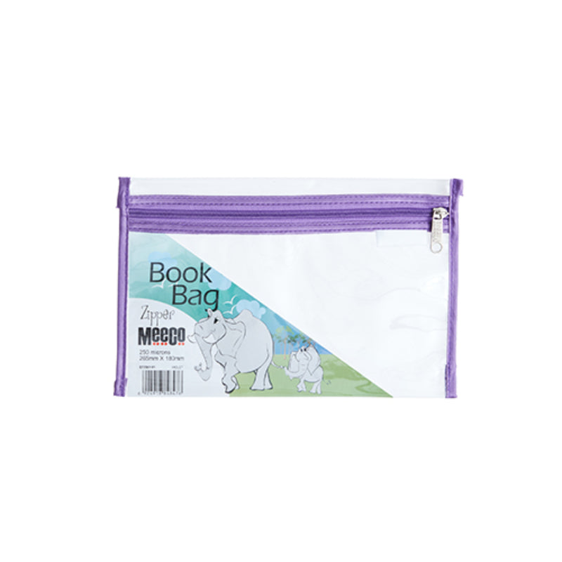 Meeco A5 Clear Book Bag Violet
