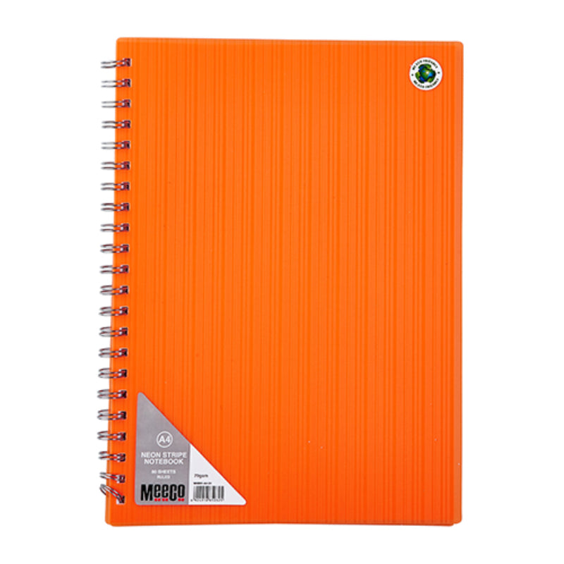 Meeco Stripe Notebook Orange A4