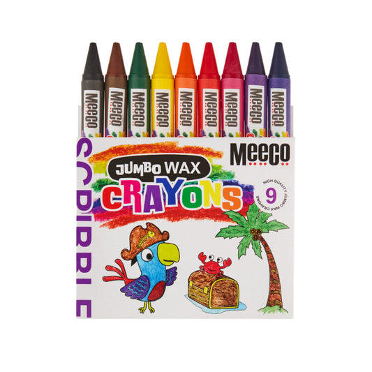 Meeco Jumbo Wax Crayons 12s