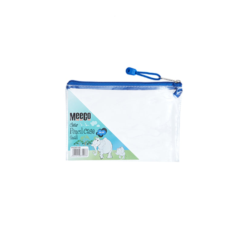 Meeco Clear Pencil Case Blue Small