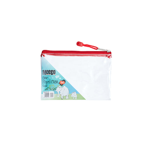 Meeco Clear Pencil Case Small Red