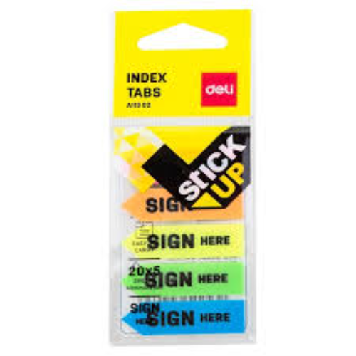 POST IT SIGN HERE 5 TABS DELI
