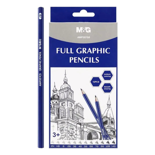 M&G Full Graphic Pencils Assorted 12s