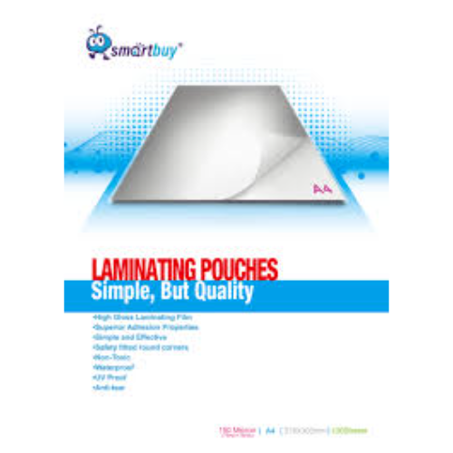 LAMINATING POUCHES A4 150MIC SMARTBUY
