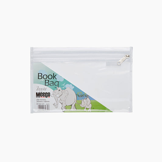 Meeco A4 Clear Book Bag White