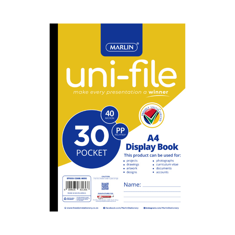 Marlin Uni-File Display Books 30 pocket