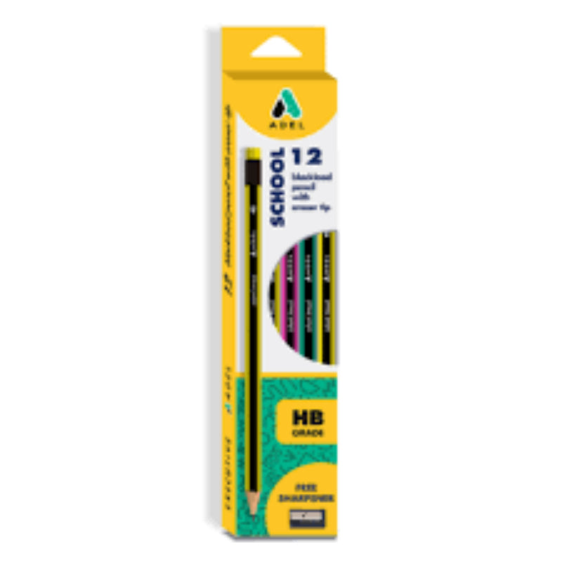 Adel School Pencil HB With Sharpener 12s