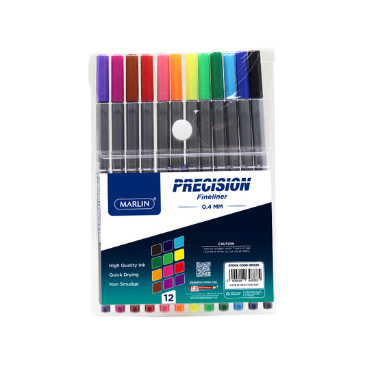 Marlin Precision Fine liner 12's assorted colours