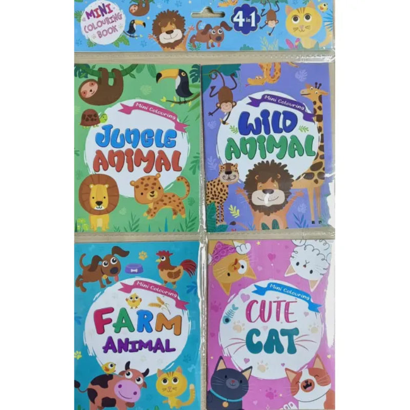 Assorted - 4-In-1 Mini Colouring Books I