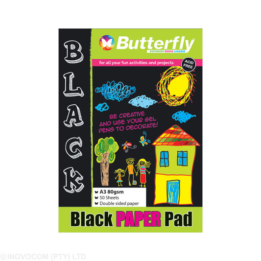Paper Pads - A3 80Gsm 50 Sheets - Black